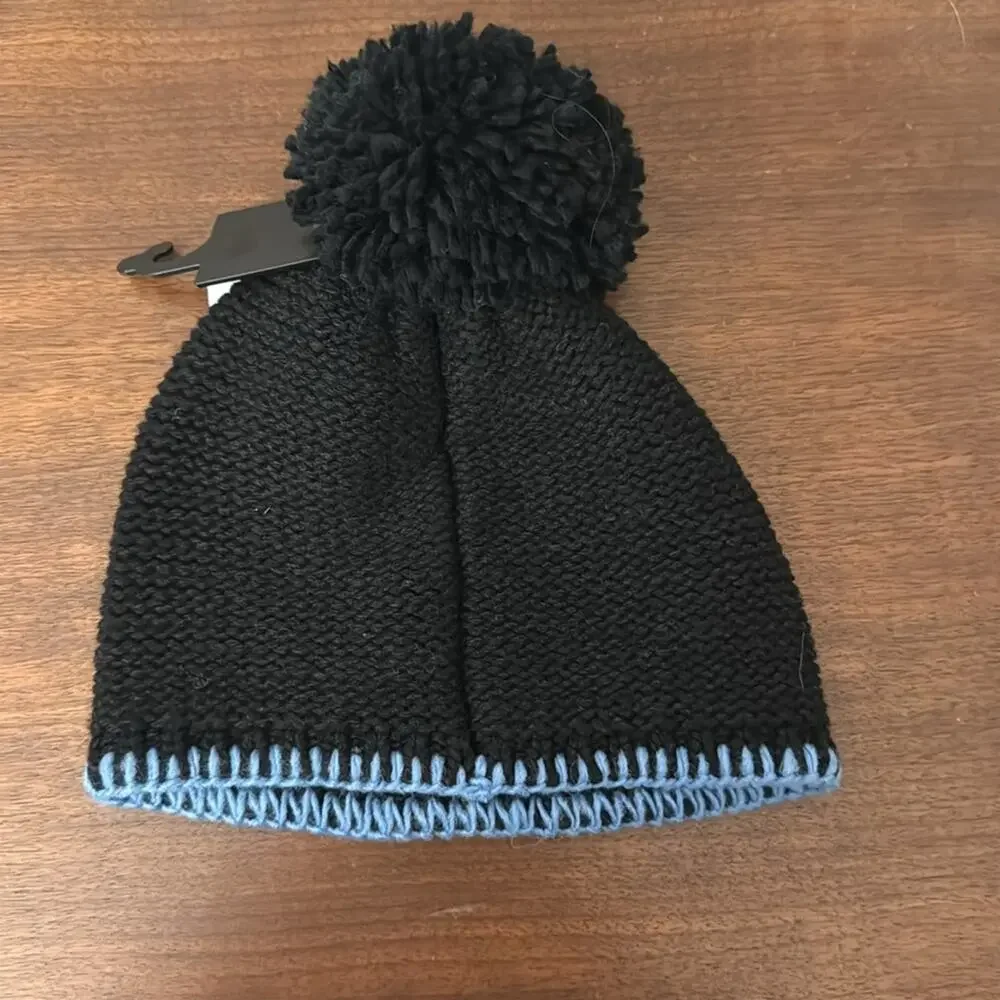 New Echo Wool Blend Scorpio Zodiac Pom Pom Beanie Black Colorful Ski Retro